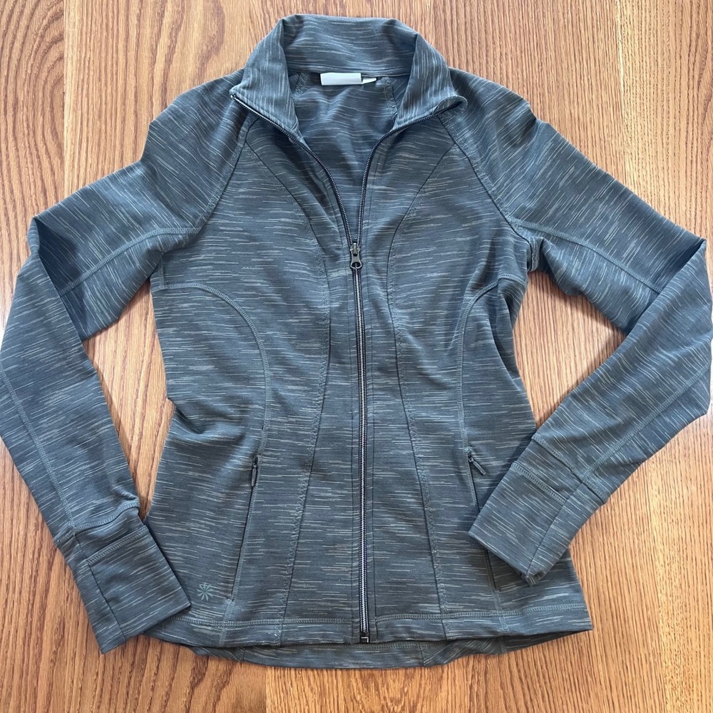 Athleta Grey Heathered Zip Up‎ Athletic Jacket Women's XS A5